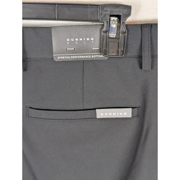 Dunning Golf Stretch Performance Player Fit Woven Pants Black Men's Size 35/30
